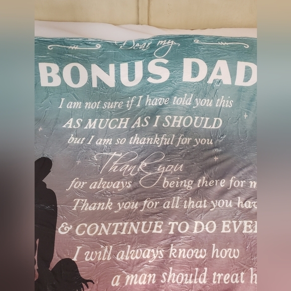 1555- To My Bonus Dad Blanket Throw NWT - Picture 4 of 6